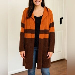 Umgee Size Large Hooded Color Block Cardigan Soft